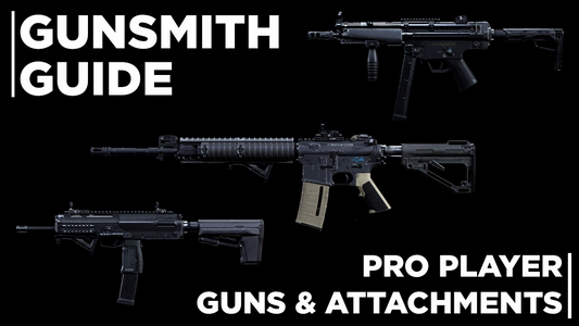 Image of three modded weapons from Call of Duty: Modern Warfare. Gunsmith Guide. Pro Player guns and attachments.