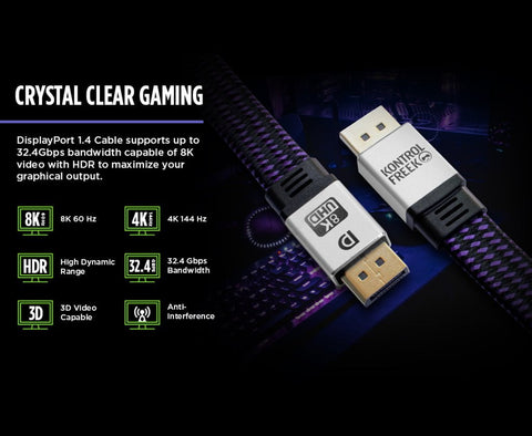 12' DisplayPort 1.4 Gaming Cable