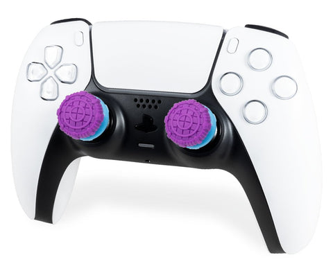 Purple FPS Freek Battle Royale Performance Thumbsticks On PS5 Controller